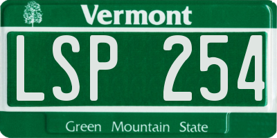VT license plate LSP254