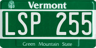 VT license plate LSP255