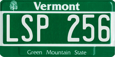 VT license plate LSP256