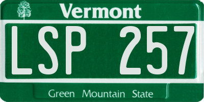 VT license plate LSP257