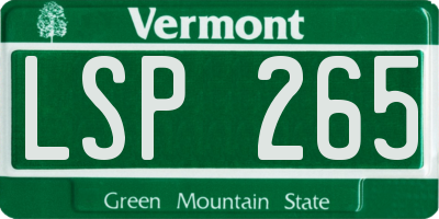 VT license plate LSP265