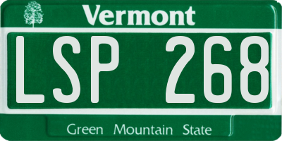 VT license plate LSP268