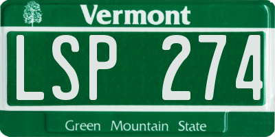 VT license plate LSP274