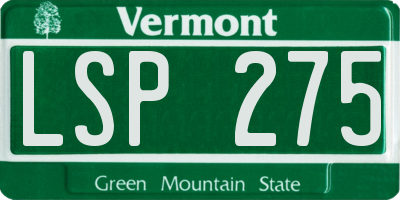 VT license plate LSP275