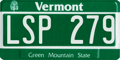 VT license plate LSP279