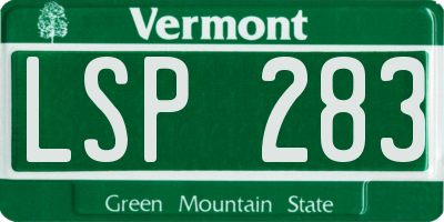 VT license plate LSP283