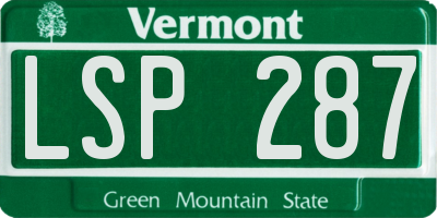 VT license plate LSP287