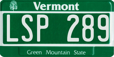 VT license plate LSP289