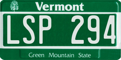 VT license plate LSP294