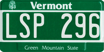 VT license plate LSP296