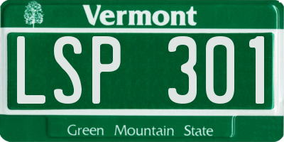 VT license plate LSP301