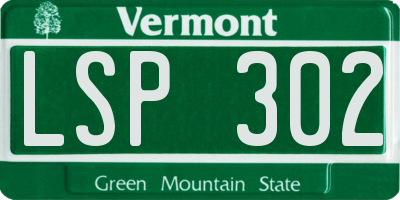 VT license plate LSP302