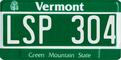 VT license plate LSP304