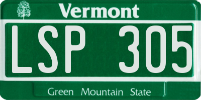 VT license plate LSP305