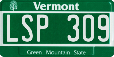 VT license plate LSP309
