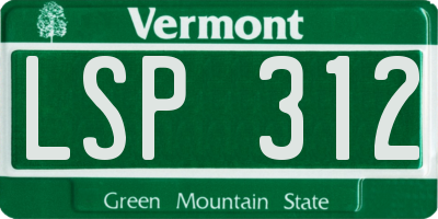 VT license plate LSP312