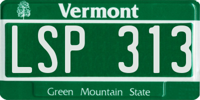 VT license plate LSP313