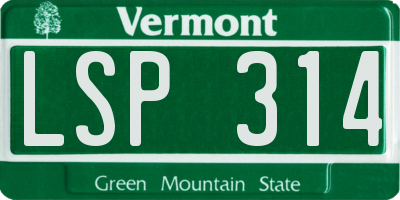 VT license plate LSP314