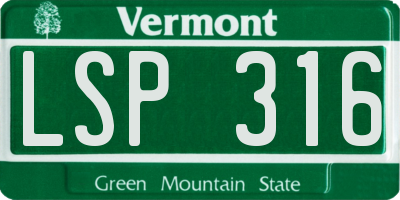 VT license plate LSP316