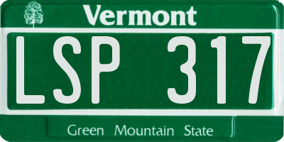 VT license plate LSP317