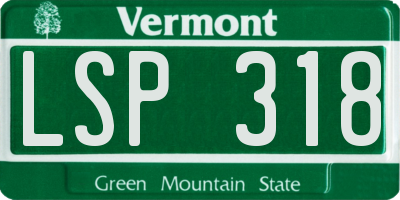 VT license plate LSP318