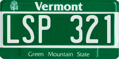 VT license plate LSP321
