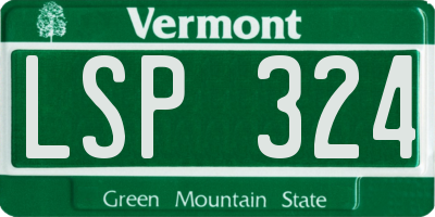 VT license plate LSP324