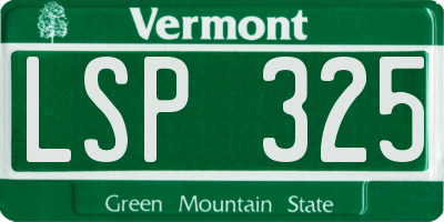 VT license plate LSP325
