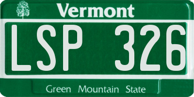 VT license plate LSP326