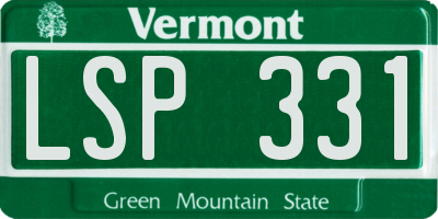 VT license plate LSP331