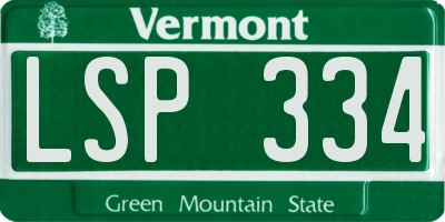 VT license plate LSP334