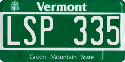 VT license plate LSP335