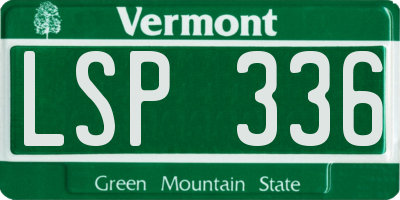 VT license plate LSP336