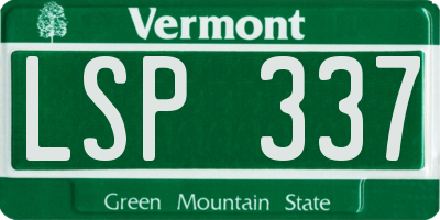 VT license plate LSP337