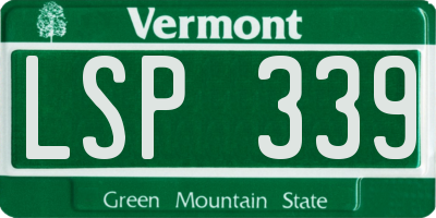 VT license plate LSP339