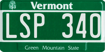 VT license plate LSP340