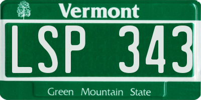 VT license plate LSP343