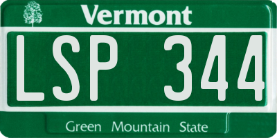 VT license plate LSP344