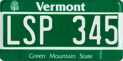 VT license plate LSP345