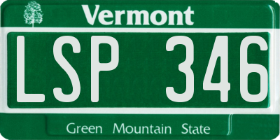 VT license plate LSP346