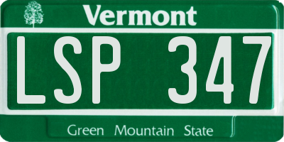 VT license plate LSP347