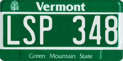 VT license plate LSP348