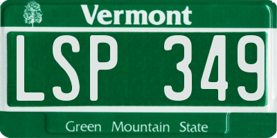 VT license plate LSP349