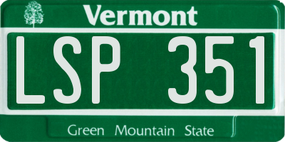 VT license plate LSP351