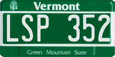 VT license plate LSP352