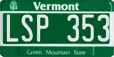 VT license plate LSP353