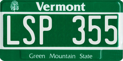VT license plate LSP355