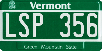 VT license plate LSP356