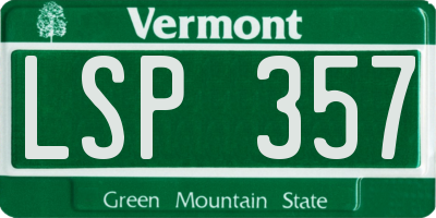 VT license plate LSP357