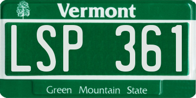 VT license plate LSP361